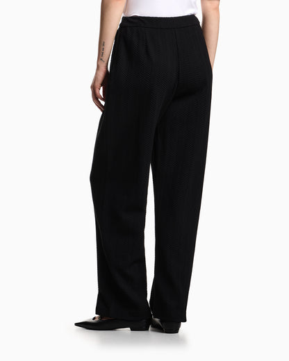 Emporio Armani ASV chevron motif jersey trousers with pleats