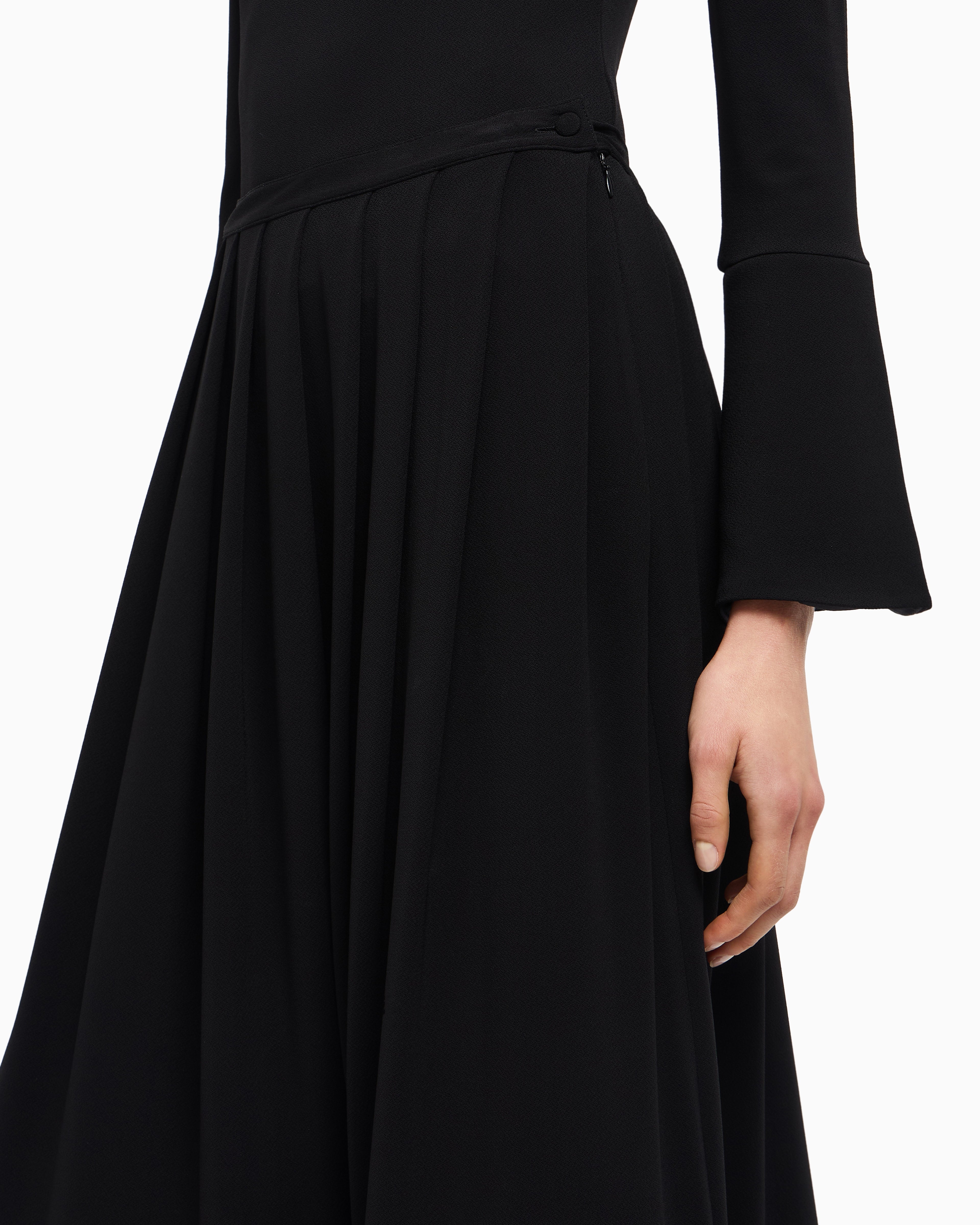 Emporio Armani Crêpe jersey long skirt with darts