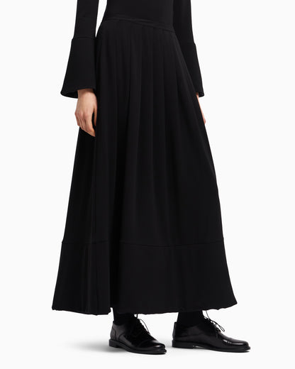 Emporio Armani Crêpe jersey long skirt with darts