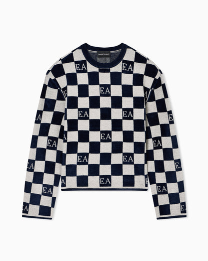 Emporio Armani Jacquard chenille jumper with pattern