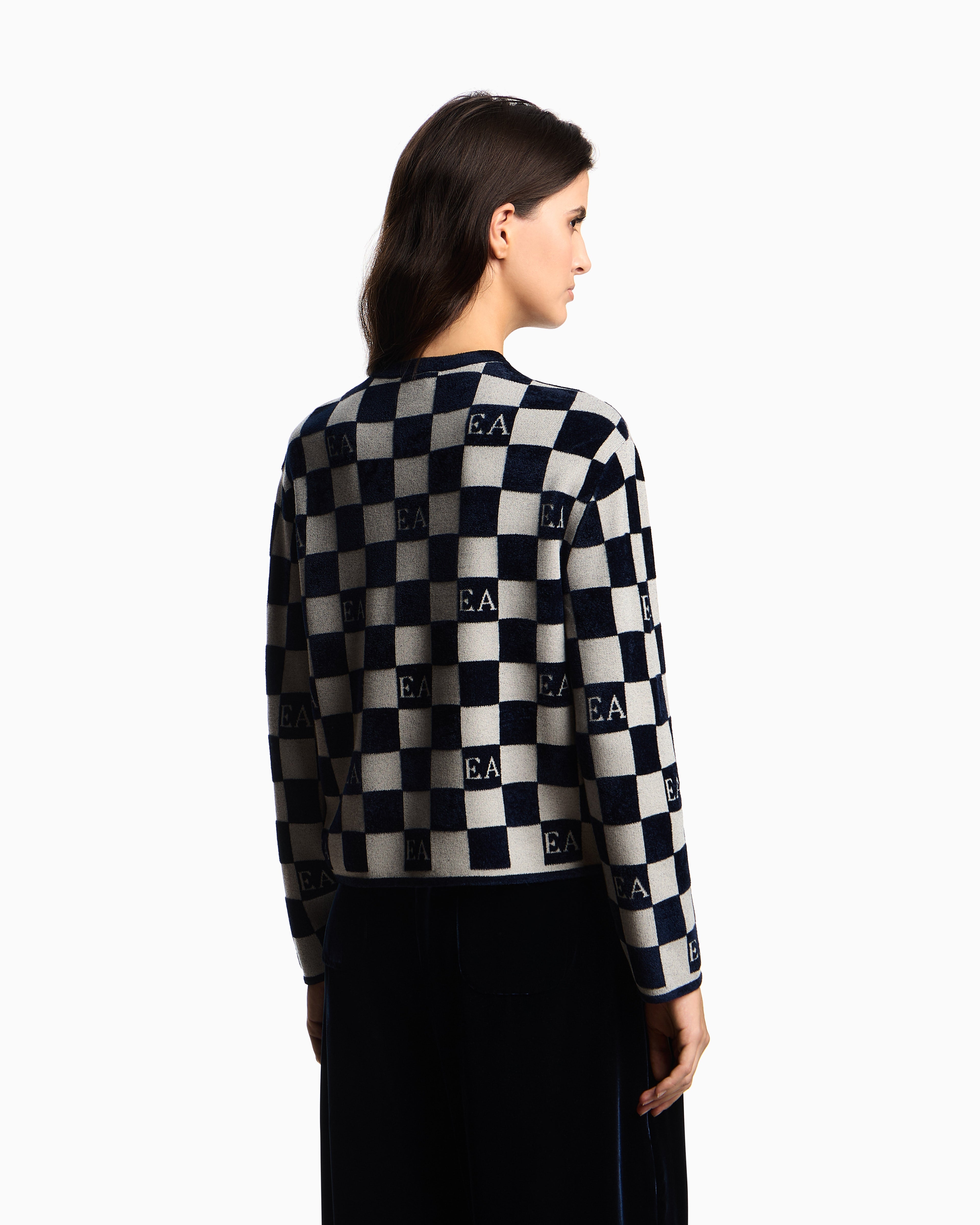Emporio Armani Jacquard chenille jumper with pattern
