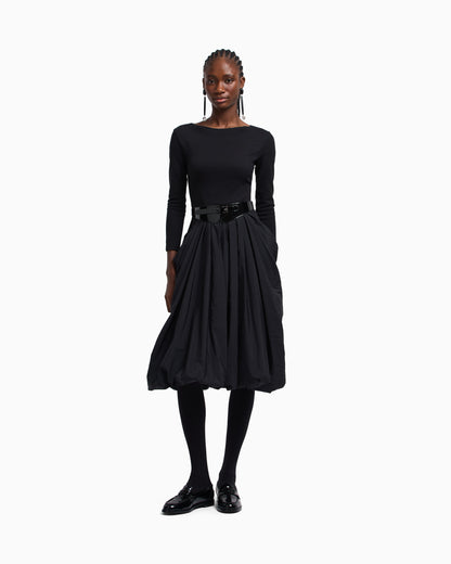 Emporio Armani Stretch Milano-stitch dress with taffeta skirt