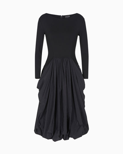 Emporio Armani Stretch Milano-stitch dress with taffeta skirt
