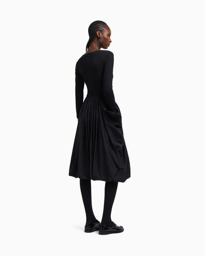 Emporio Armani Stretch Milano-stitch dress with taffeta skirt
