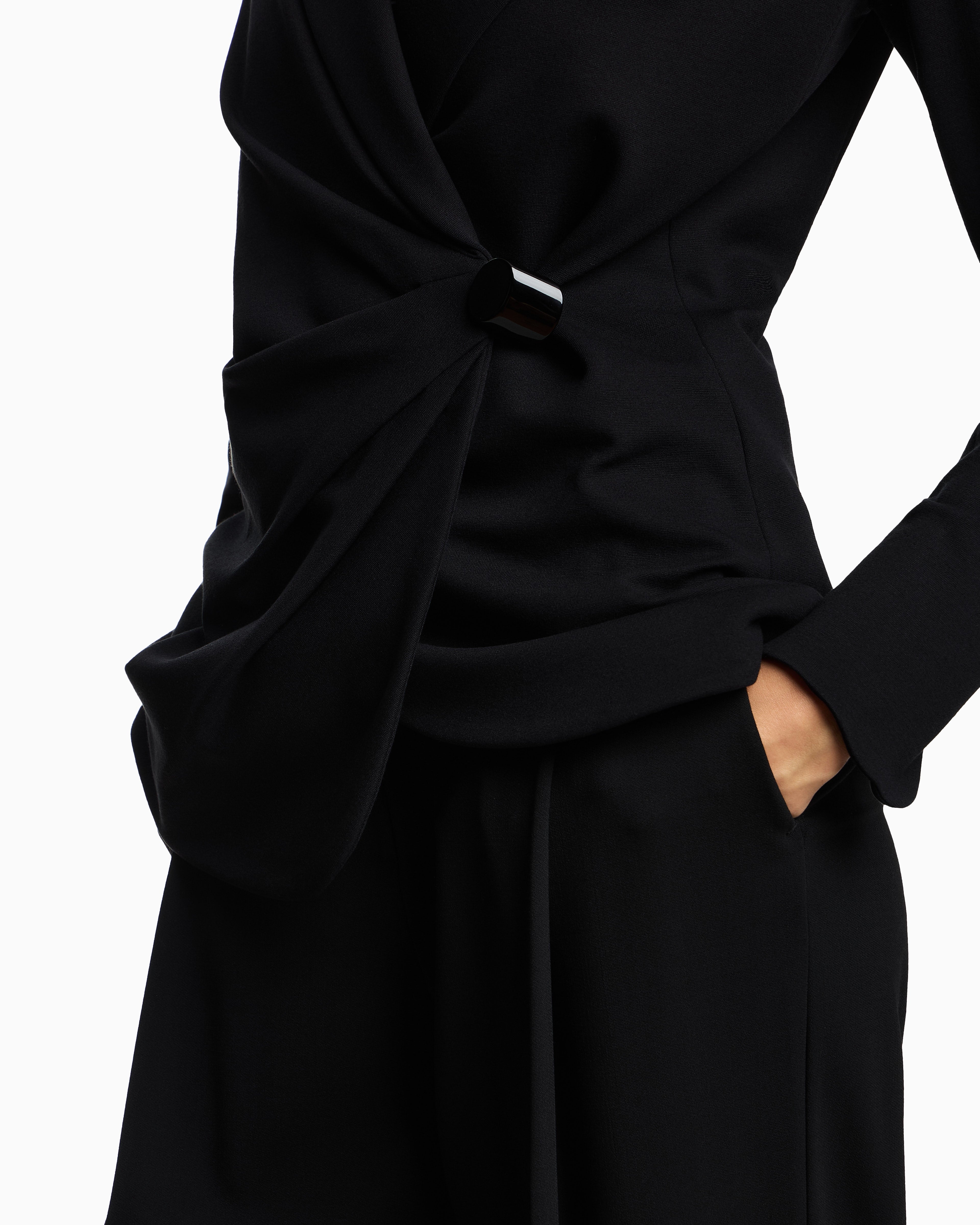 Emporio Armani Stretch Milano stitch blazer with draping