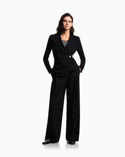 Emporio Armani Stretch Milano stitch blazer with draping