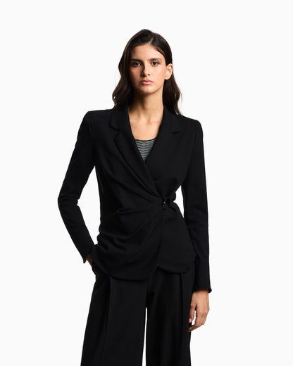 Emporio Armani Stretch Milano stitch blazer with draping