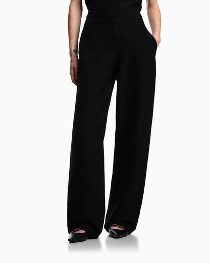 Emporio Armani ASV embossed, textured jersey palazzo trousers