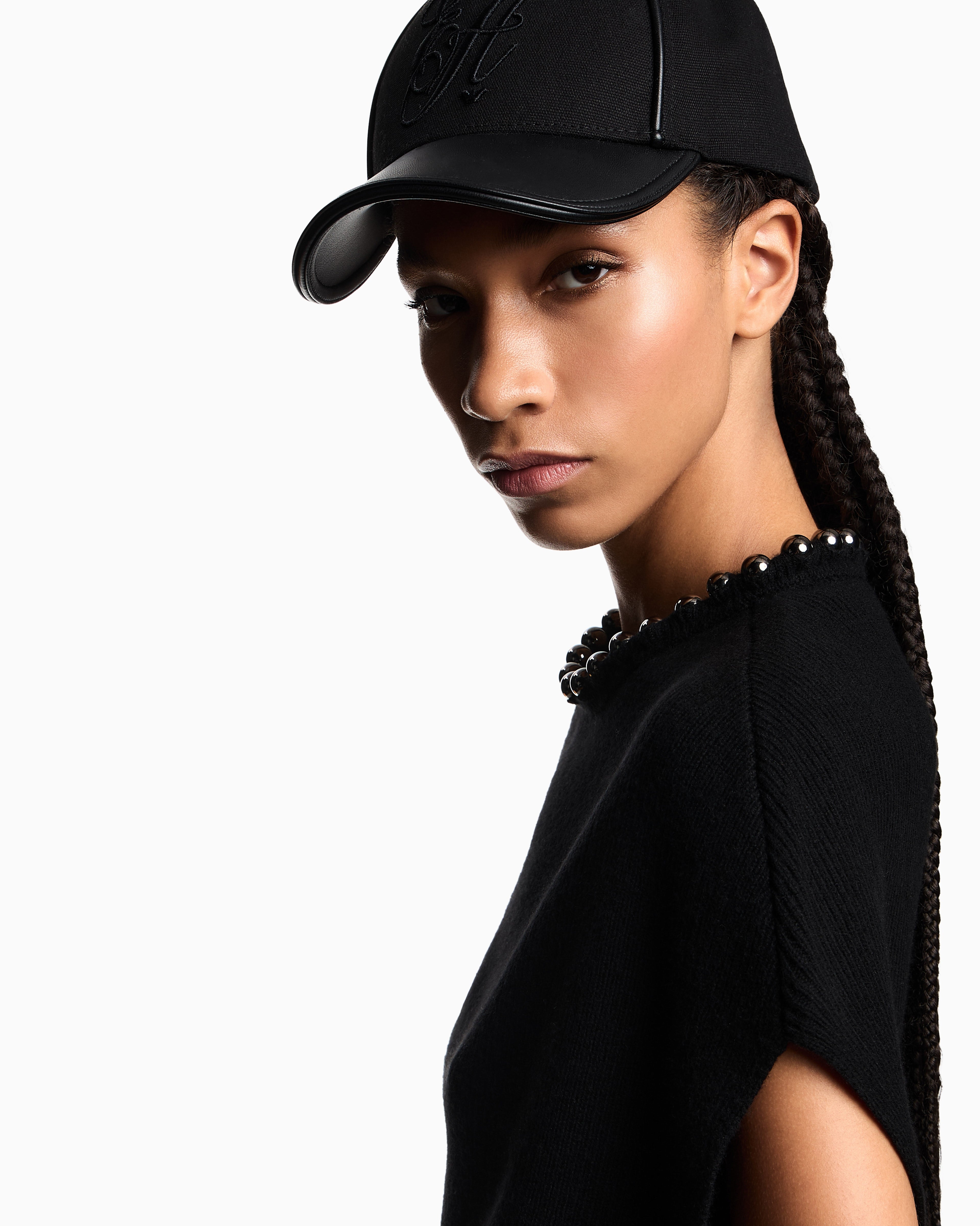 Emporio Armani Virgin wool and cashmere top with oversized metal spheres