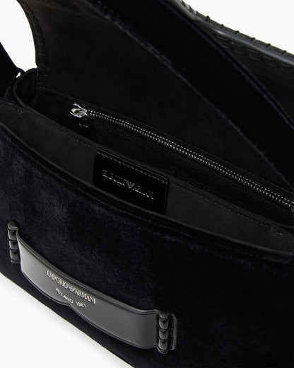 Emporio Armani Velvet shoulder bag with buckle