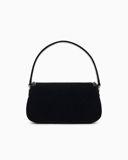Emporio Armani Velvet shoulder bag with buckle