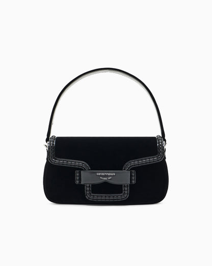 Emporio Armani Velvet shoulder bag with buckle