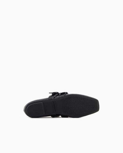 Emporio Armani Patent Leather Ballerinas With Double Strap Black