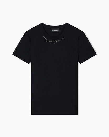 Emporio Armani Lightweight jersey T-shirt with jewel logo detail
