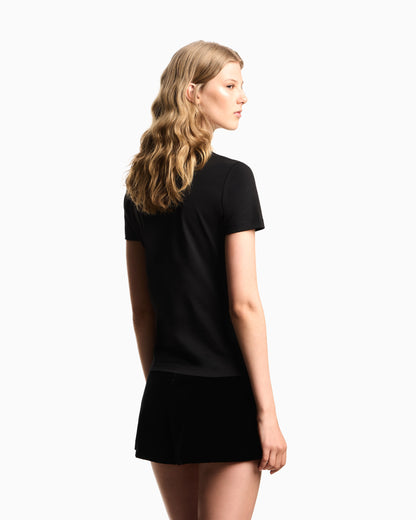 Emporio Armani Lightweight jersey T-shirt with jewel logo detail