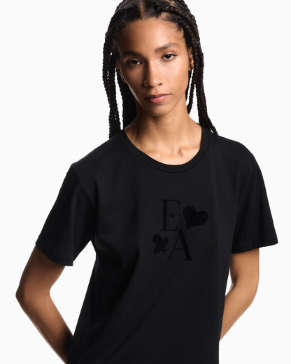 Emporio Armani ASV organic-jersey T-shirt with a flocked logo print