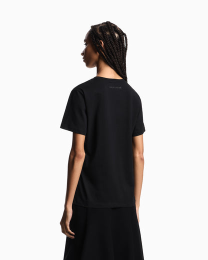 Emporio Armani ASV organic-jersey T-shirt with a flocked logo print