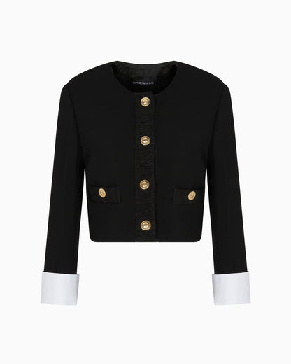 Emporio Armani Single-breasted jacket in a virgin-wool blend