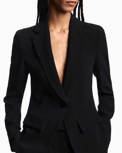 Emporio Armani Single-breasted cady crêpe blazer