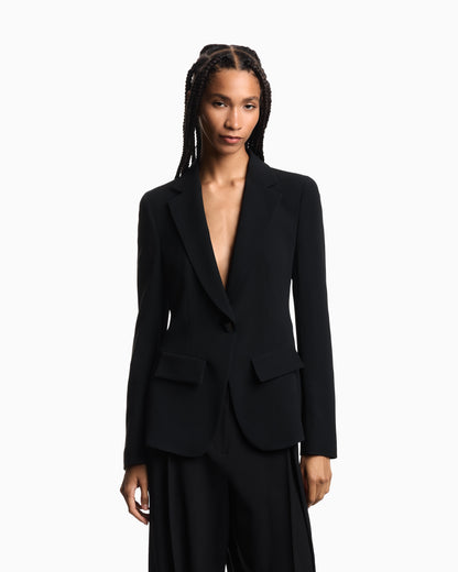 Emporio Armani Single-breasted cady crêpe blazer
