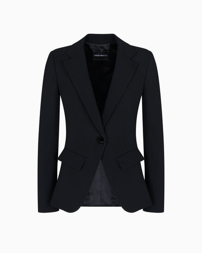 Emporio Armani Single-breasted cady crêpe blazer