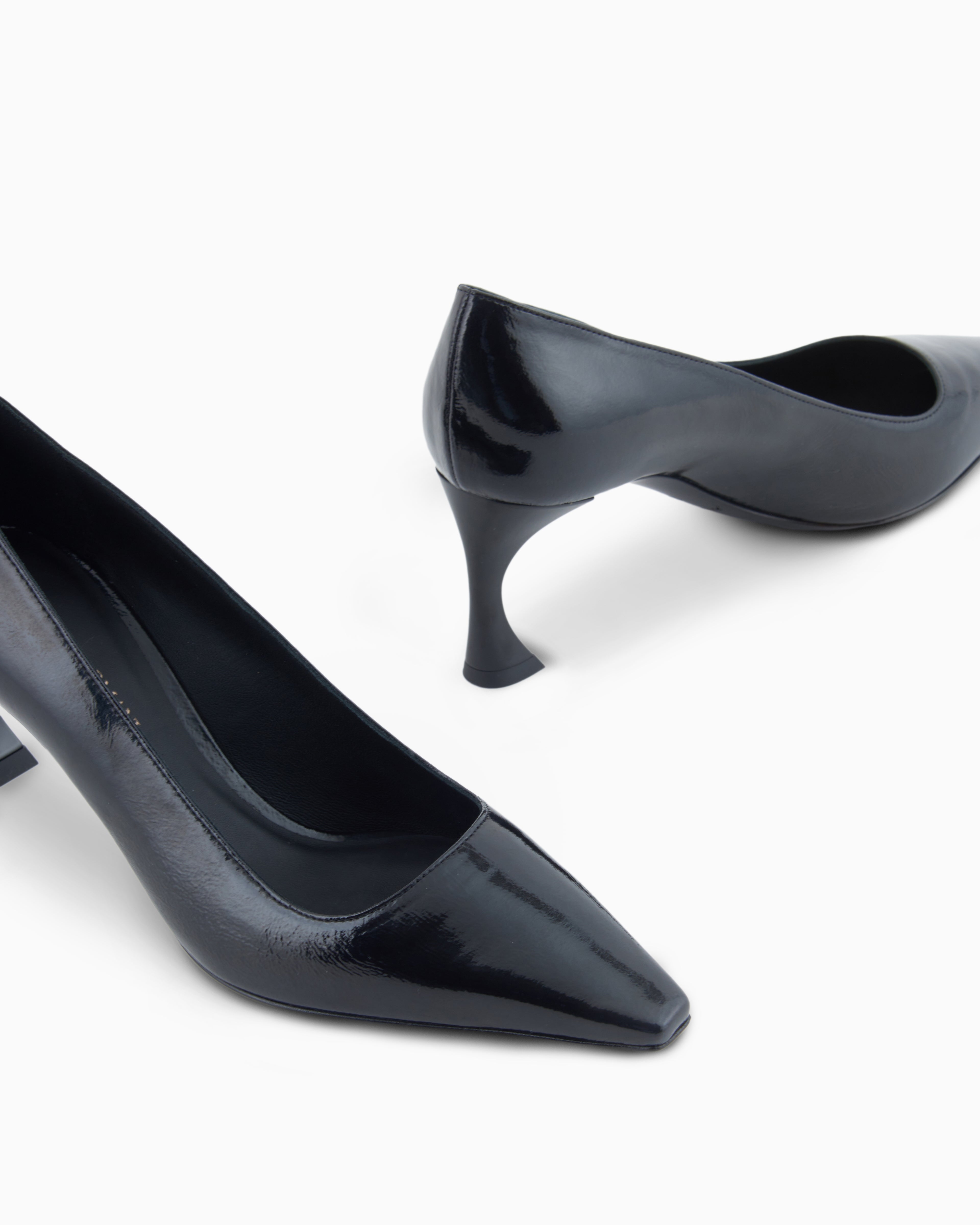 Emporio Armani Patent Leather Court Shoes Black