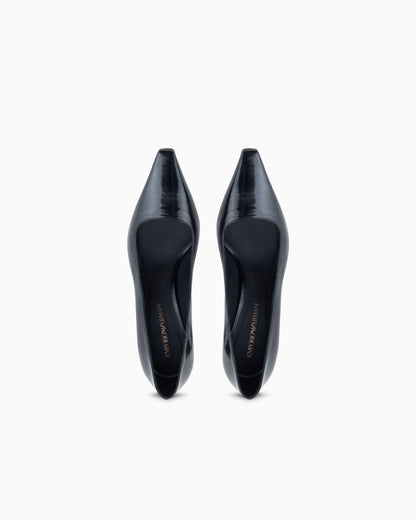 Emporio Armani Patent Leather Court Shoes Black
