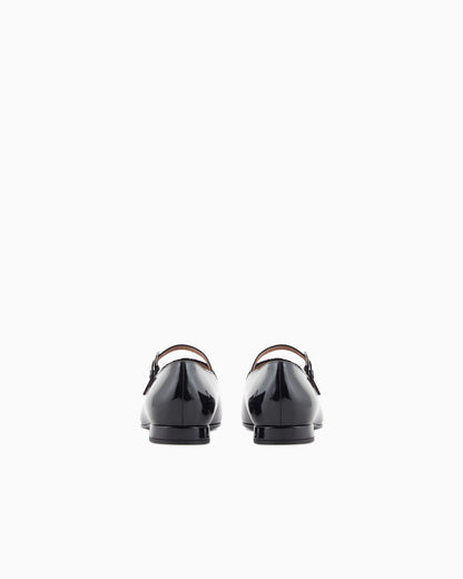 Emporio Armani Patent Leather Mary Jane Ballerinas Black