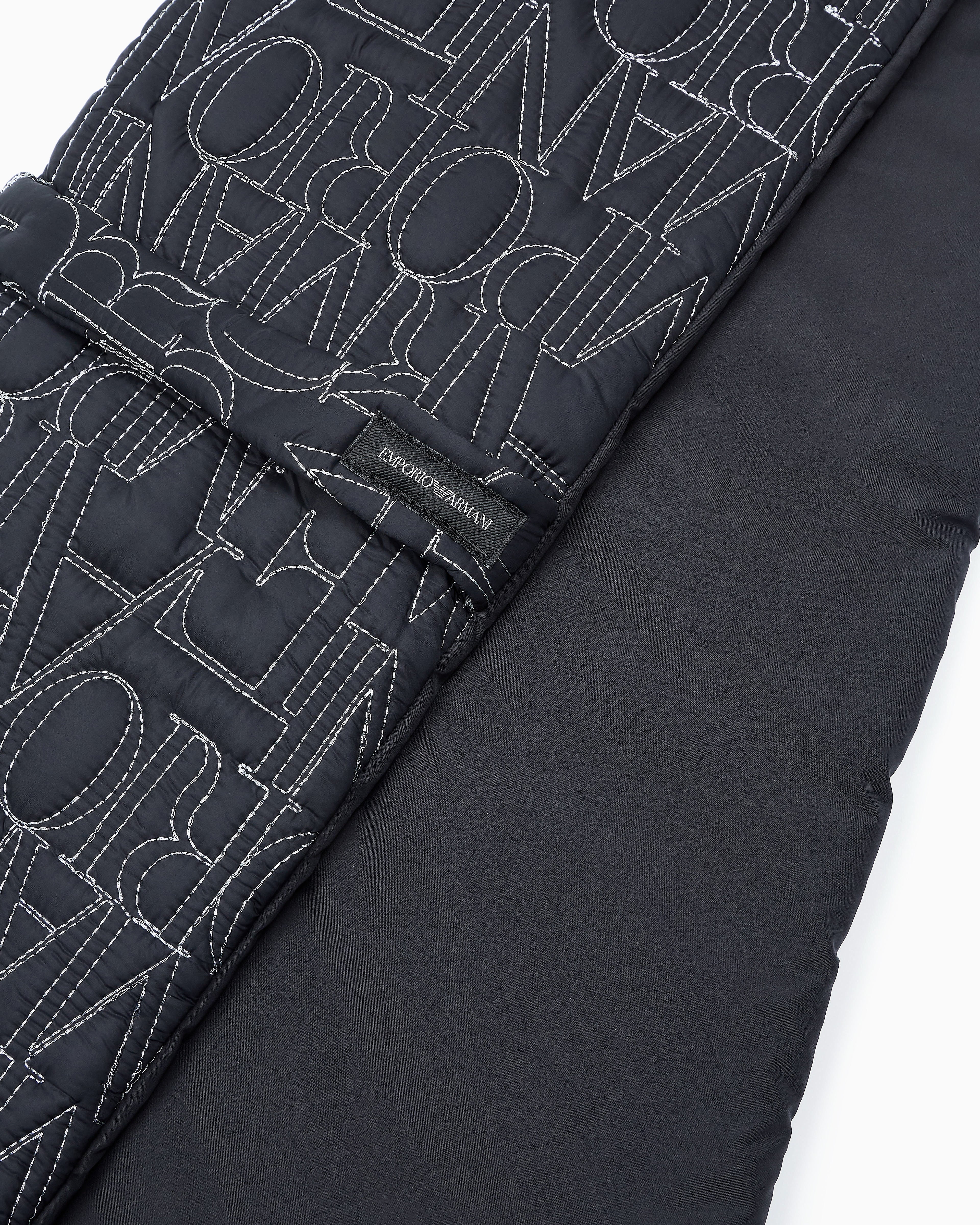 Emporio Armani Nylon scarf with embroidered logo
