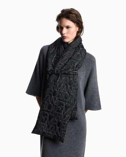 Emporio Armani Nylon scarf with embroidered logo