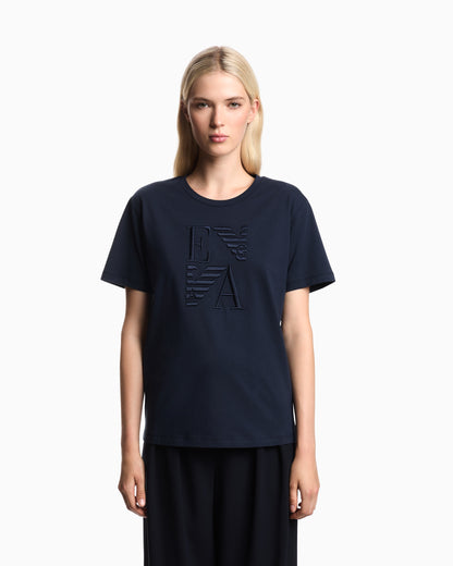 Emporio Armani ASV Winter Urbanism capsule collection organic-jersey T-shirt with logo embroidery