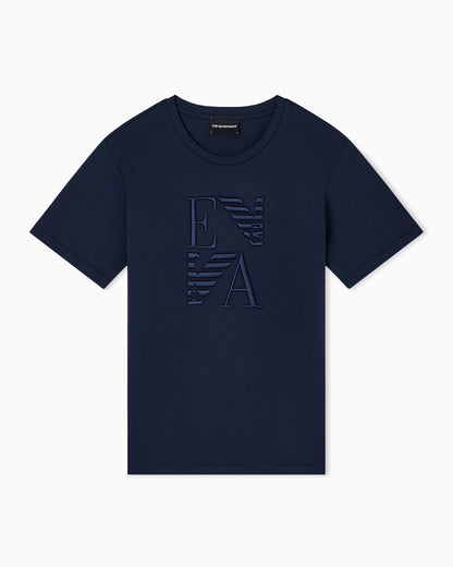Emporio Armani ASV Winter Urbanism capsule collection organic-jersey T-shirt with logo embroidery