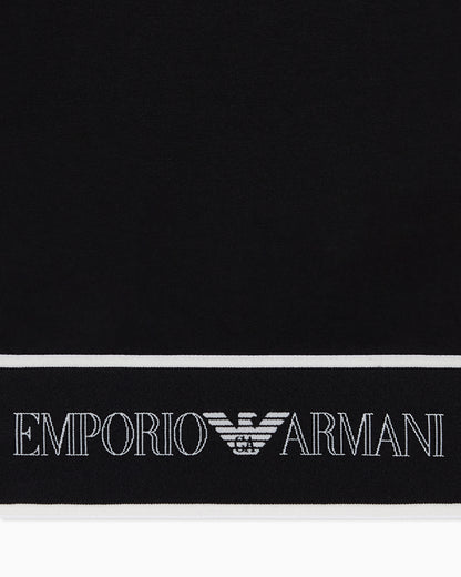 Emporio Armani organic jersey crop top with logo band