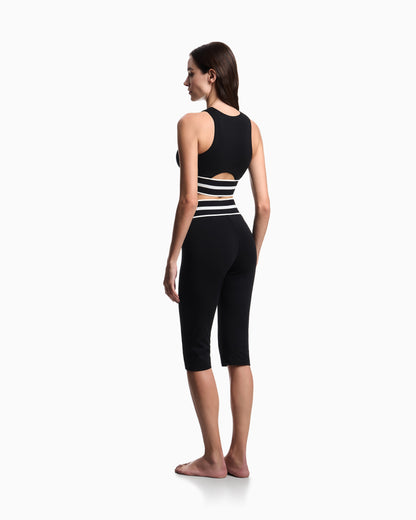 Emporio Armani organic jersey crop top with logo band