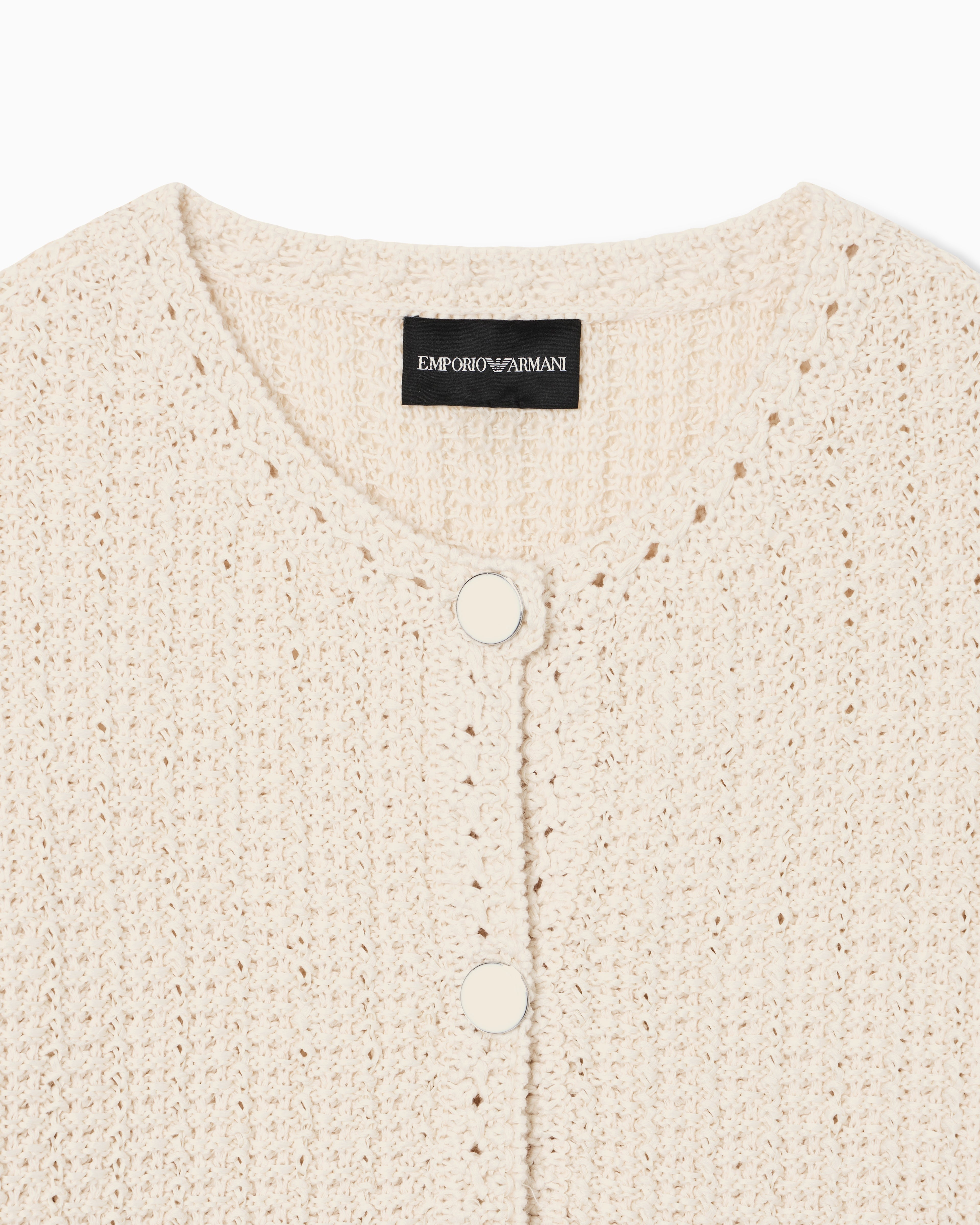 Emporio Armani Check-effect knit jacket