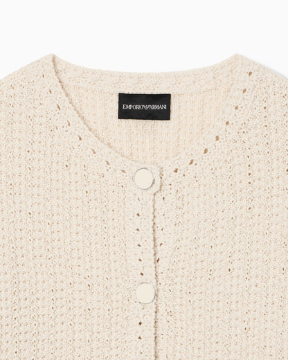 Emporio Armani Check-effect knit jacket