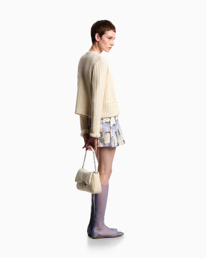 Emporio Armani Check-effect knit jacket