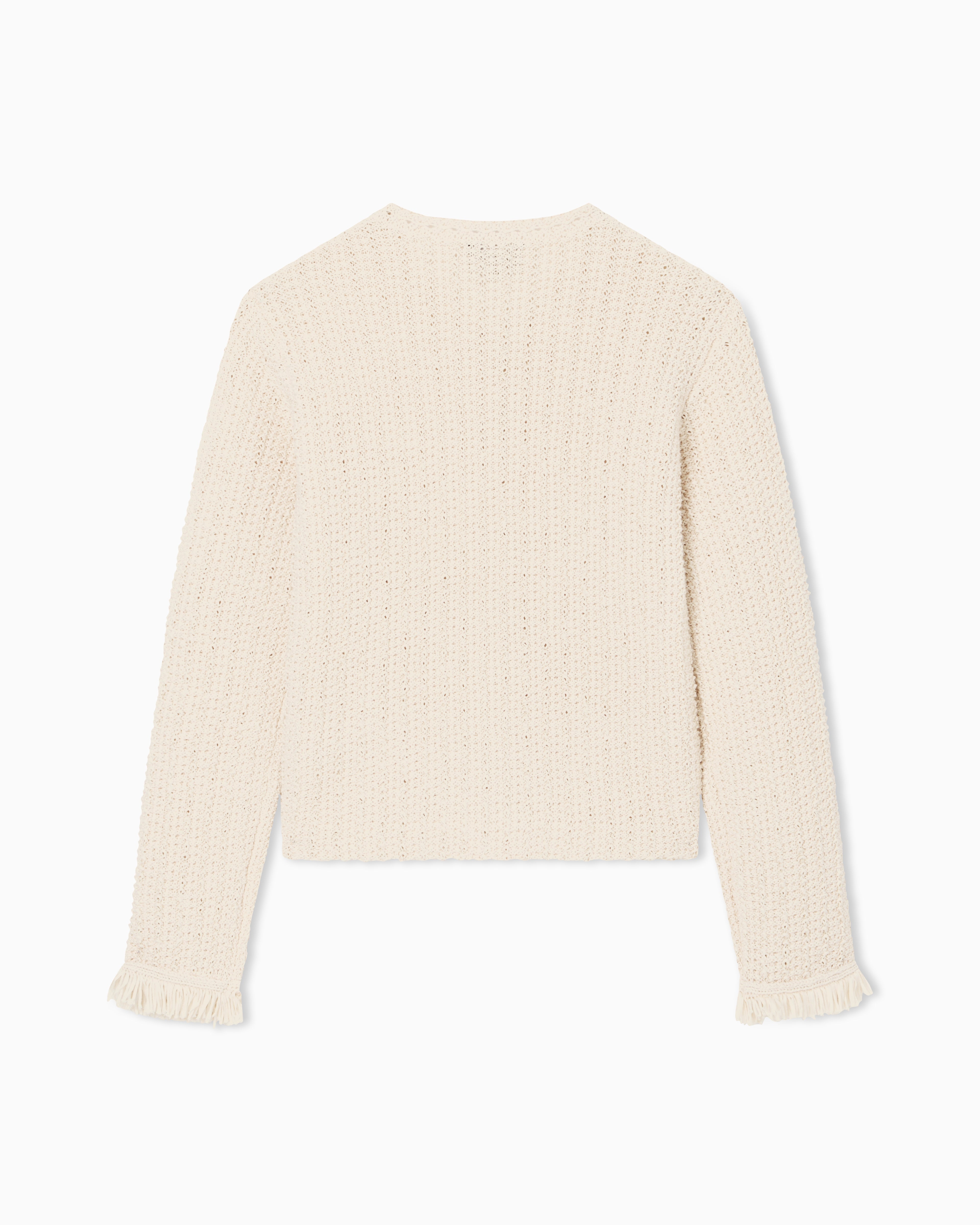 Emporio Armani Check-effect knit jacket