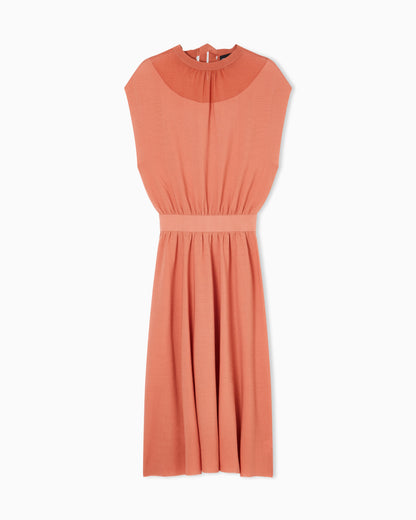 Emporio Armani Link-stitch Lyocell-blend dress with yoke
