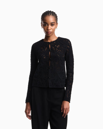 Emporio Armani Jacket in macramé-effect Cornely embroidered fabric