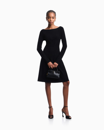 Emporio Armani Flared rib-knit dress