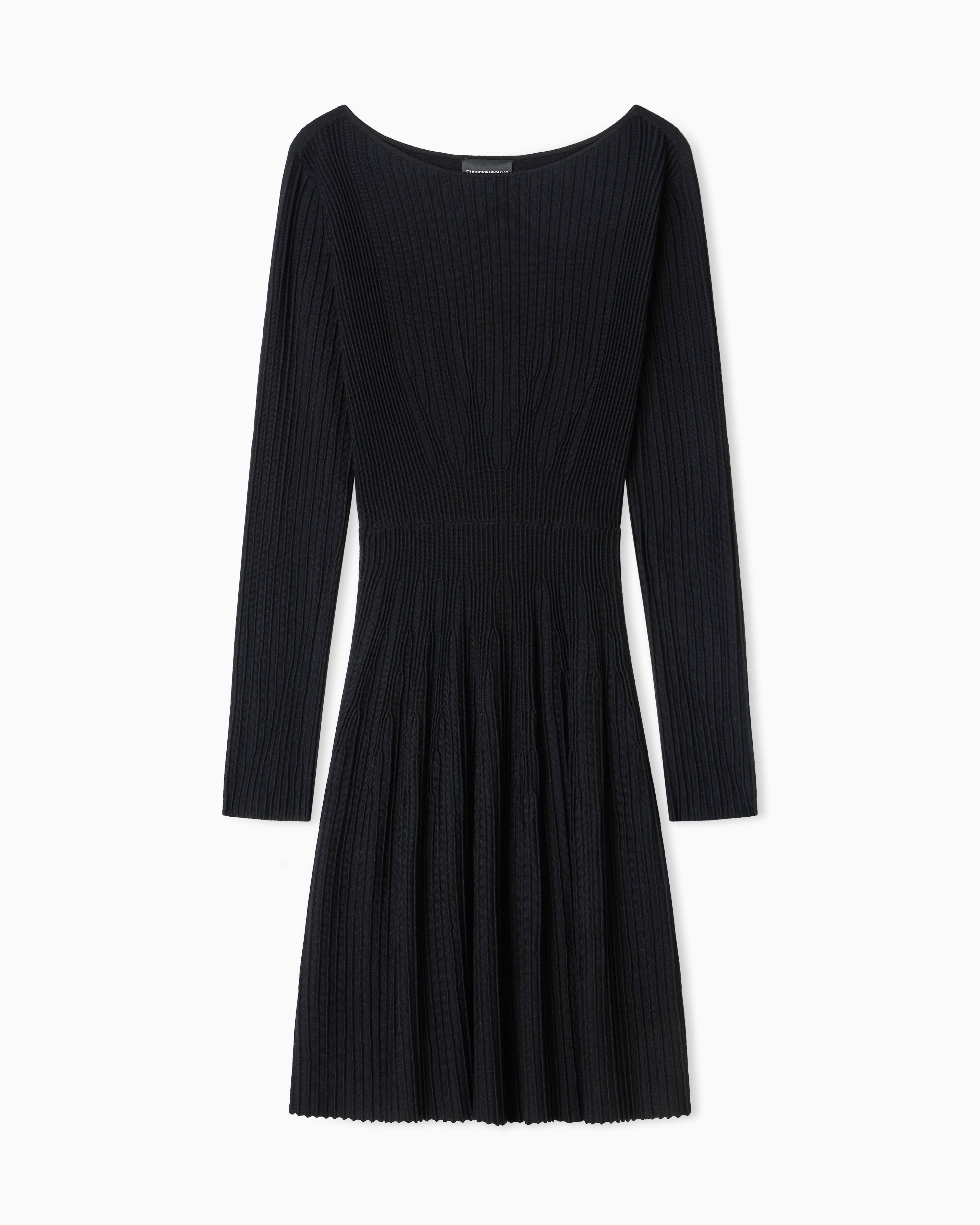Emporio Armani Flared rib-knit dress