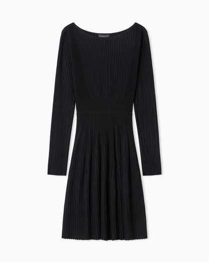 Emporio Armani Flared rib-knit dress