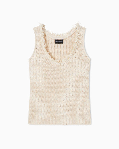 Emporio Armani Check-effect knit top