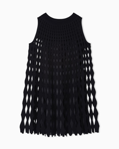 Emporio Armani diamond-patterned openwork-knit dress