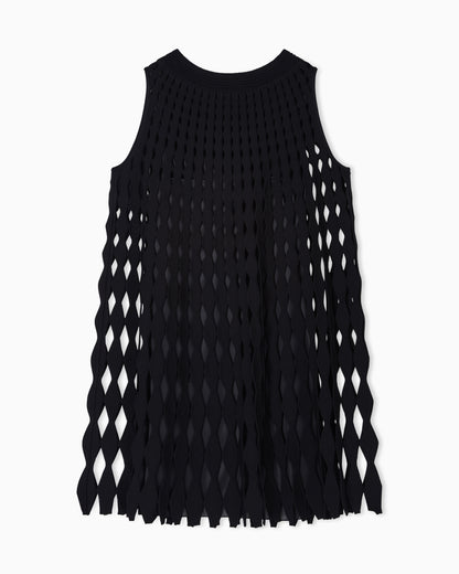 Emporio Armani diamond-patterned openwork-knit dress