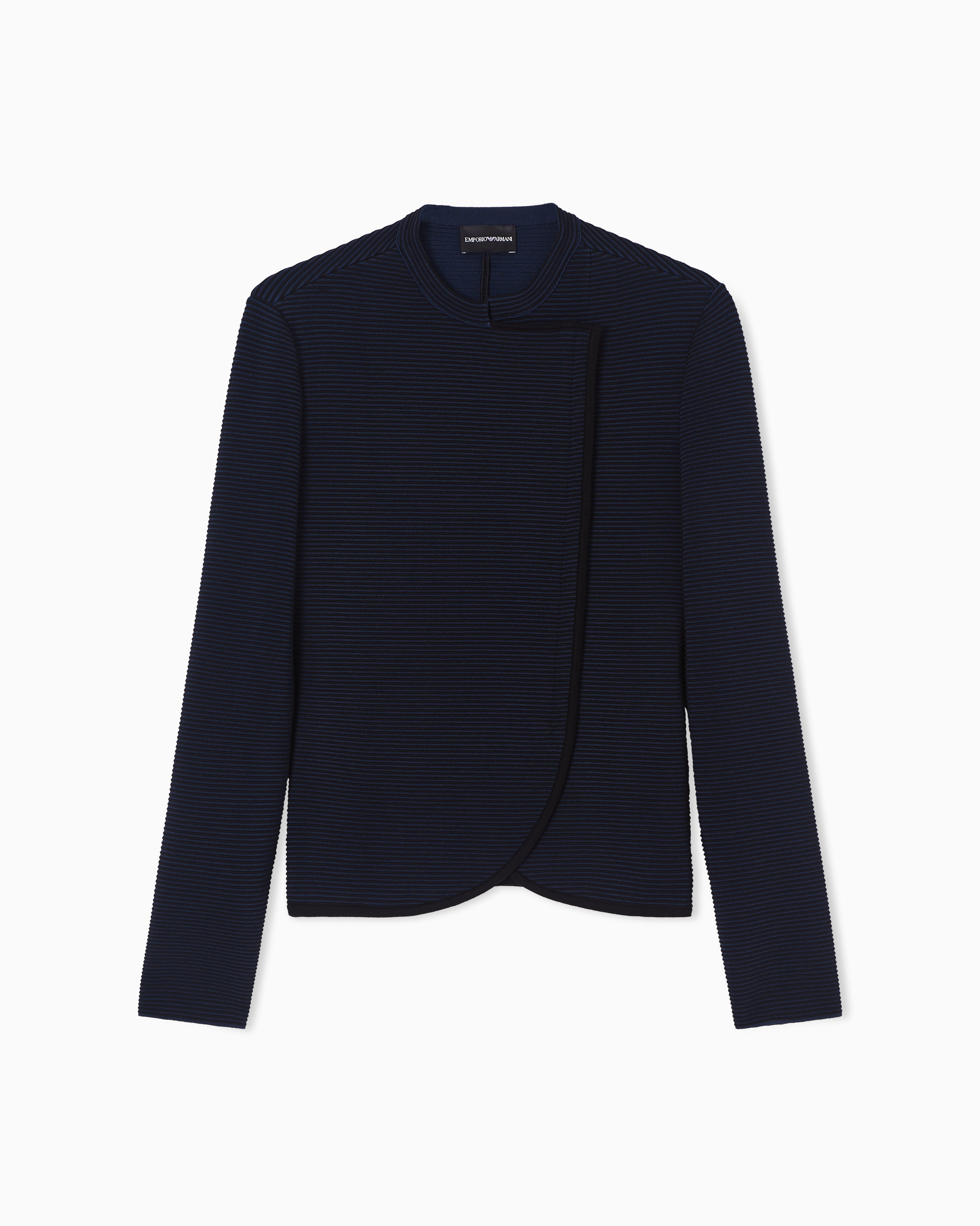 Emporio Armani ottoman fabric jacket with off-centre closure