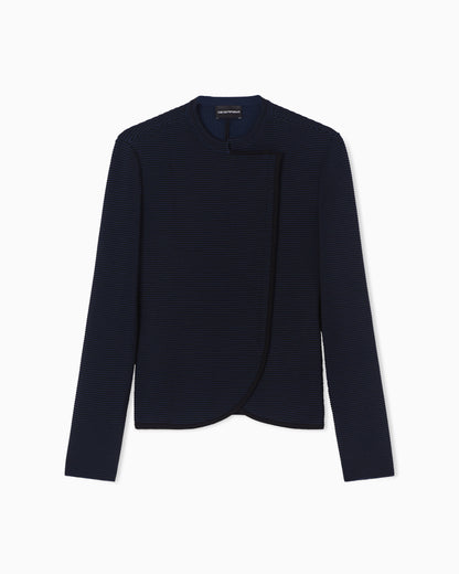Emporio Armani ottoman fabric jacket with off-centre closure