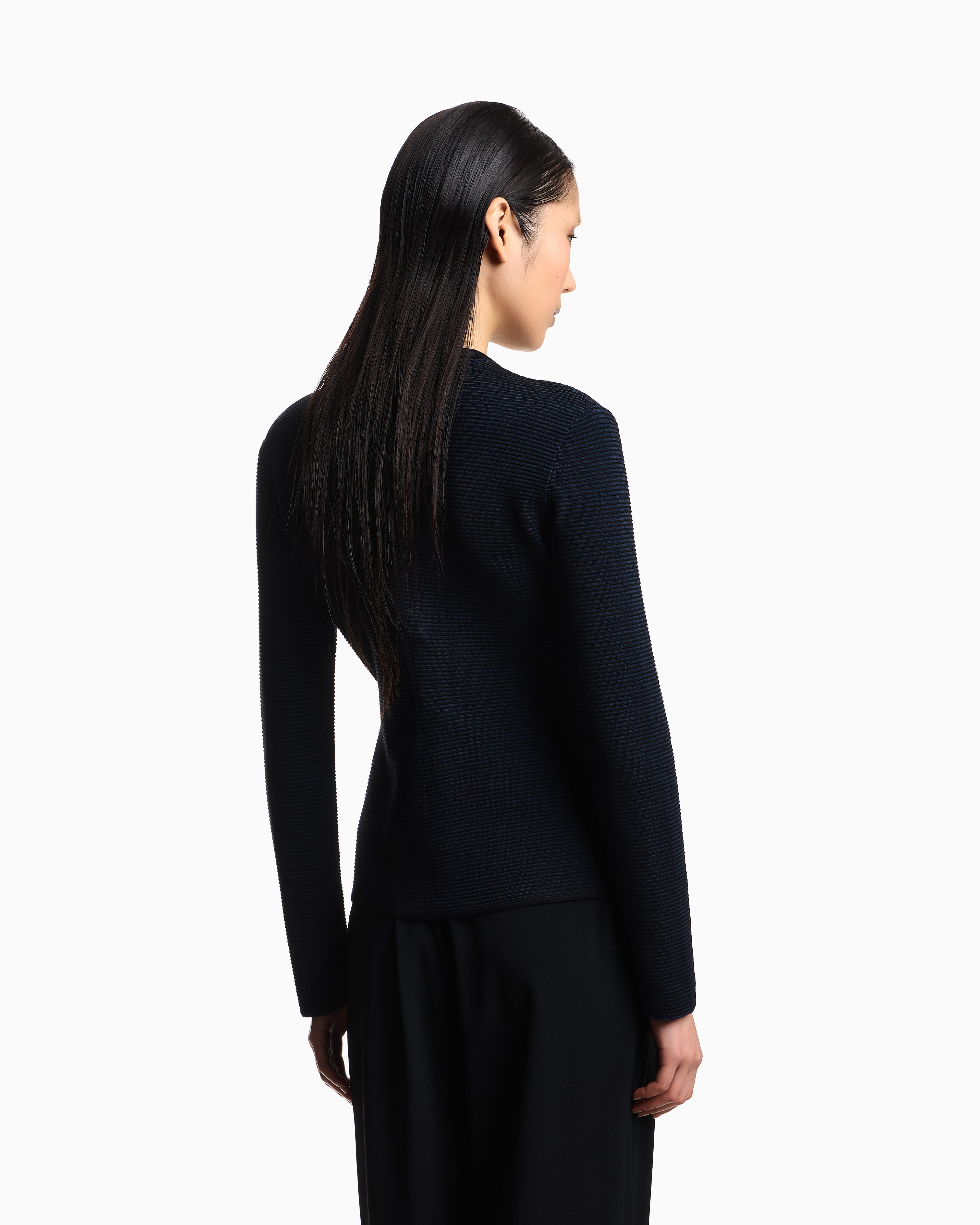 Emporio Armani ottoman fabric jacket with off-centre closure