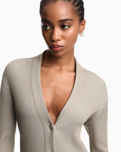 Emporio Armani Knit cardigan with a ribbed effect